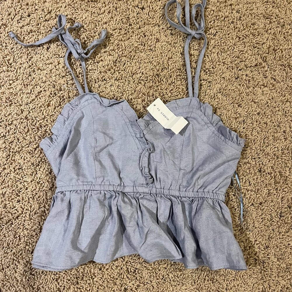 NEW Aerie Ruffle Crop Top